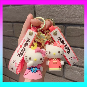  Аниме-фигурка Kawaii Sanrio Hello Kitty из мягкого клея ПВХ Кукла Подвеска Брелок Рюкзак Ювелирные Аксессуары Подарок девушке на День рождения