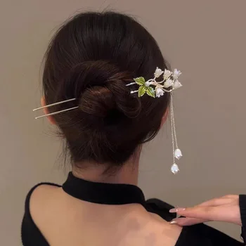  Заколка в виде цветка Линглан, старинная модная заколка для встряхивания с запутанным цветочным шагом Su, аксессуары Hanfu Qipao, аксессуары для волос