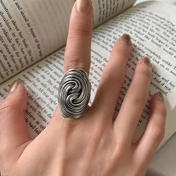  Кольцо в этническую витую полоску с цветком рога для женщин в стиле ретро, легкое Роскошное Модное Универсальное кольцо