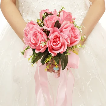  Свадебный Букет Невесты Белые Шелковые Цветы Розы Искусственная Бутоньерка Невесты Булавки Свадебный Букет Свадебные Аксессуары