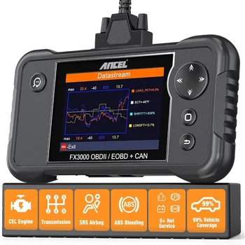  Сканер ANCEL OBD2 FX3000 Elite Code Readers Инструменты Сканирования, Инструмент Регистрации Заряда Батареи, Кровотечение из ABS, Диагностика Автомобиля SRS Airbag